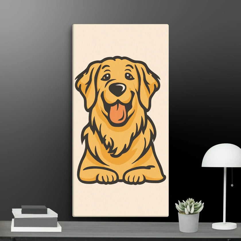 Golden Retriever Cute Dog Wall Art Canvas - STYLISHOUR