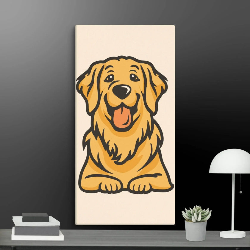 Golden Retriever Cute Dog Wall Art Canvas - STYLISHOUR