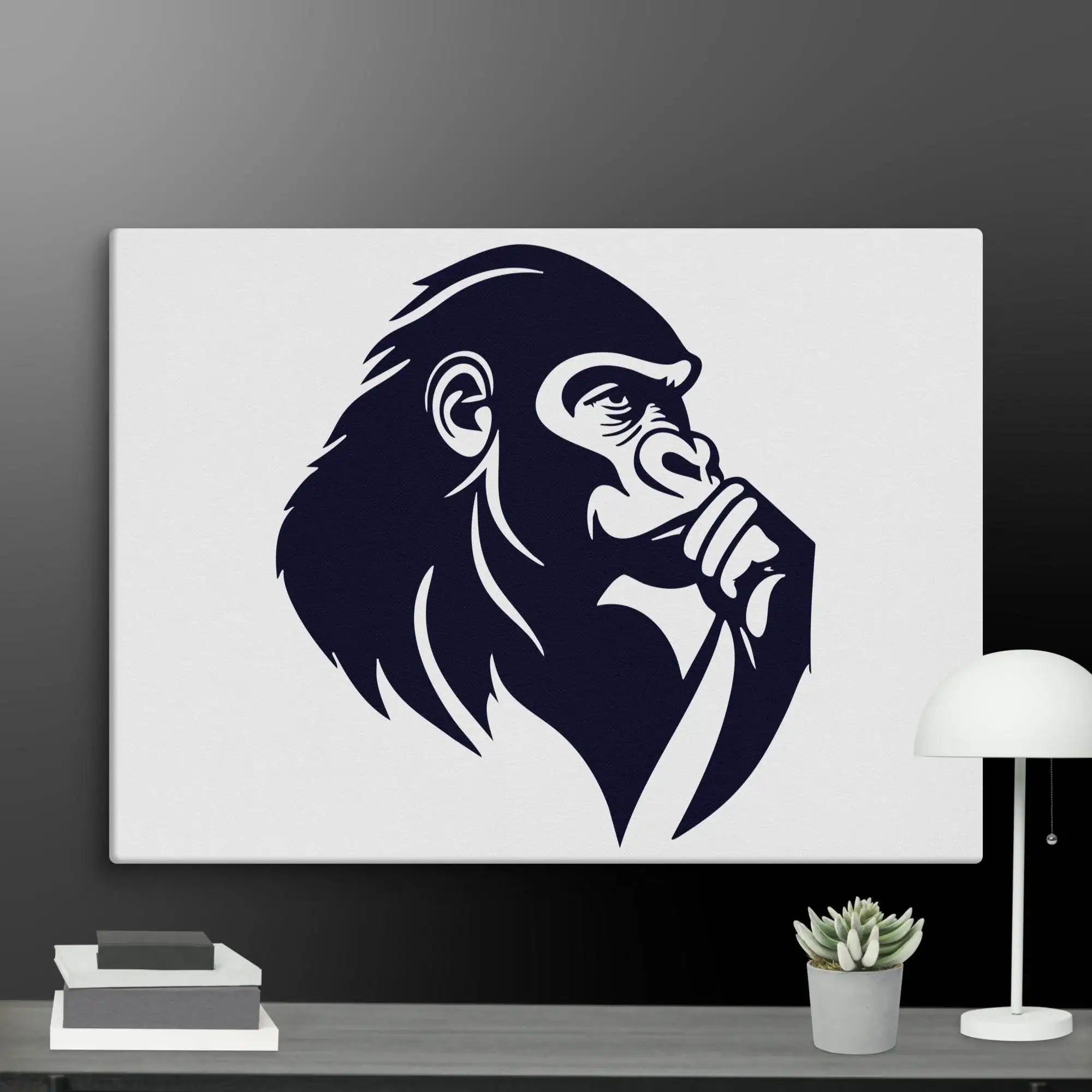 Great Thinker Ape Wall Art Canvas - STYLISHOUR