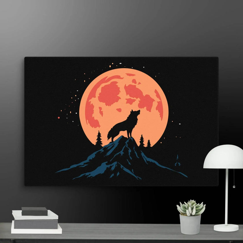 Night Howler-Wolf Wall Art Canvas - STYLISHOUR