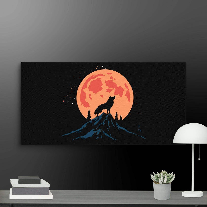 Night Howler-Wolf Wall Art Canvas - STYLISHOUR