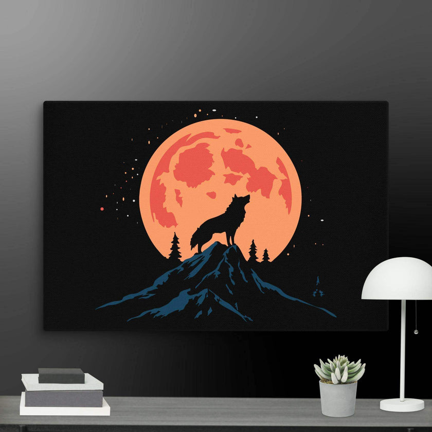 Night Howler-Wolf Wall Art Canvas - STYLISHOUR