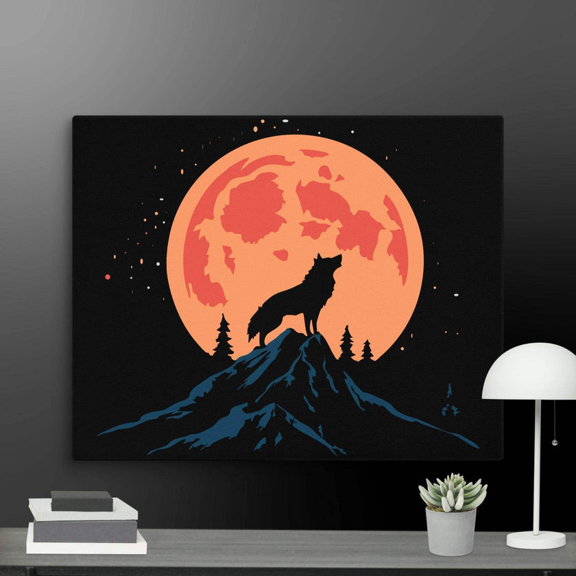 Night Howler-Wolf Wall Art Canvas - STYLISHOUR