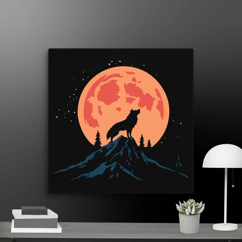 Night Howler-Wolf Wall Art Canvas - STYLISHOUR