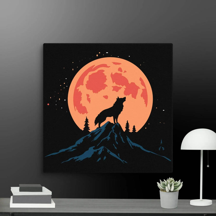 Night Howler-Wolf Wall Art Canvas - STYLISHOUR