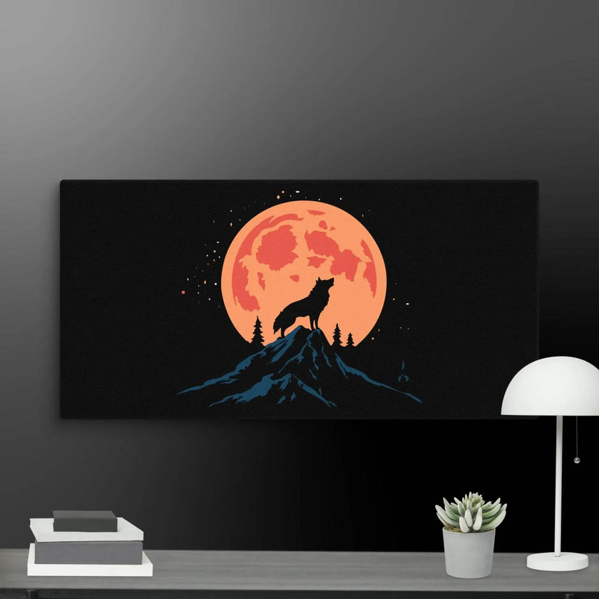 Night Howler-Wolf Wall Art Canvas - STYLISHOUR