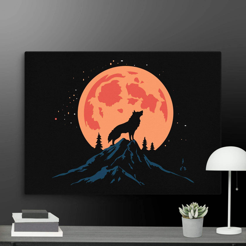 Night Howler-Wolf Wall Art Canvas - STYLISHOUR
