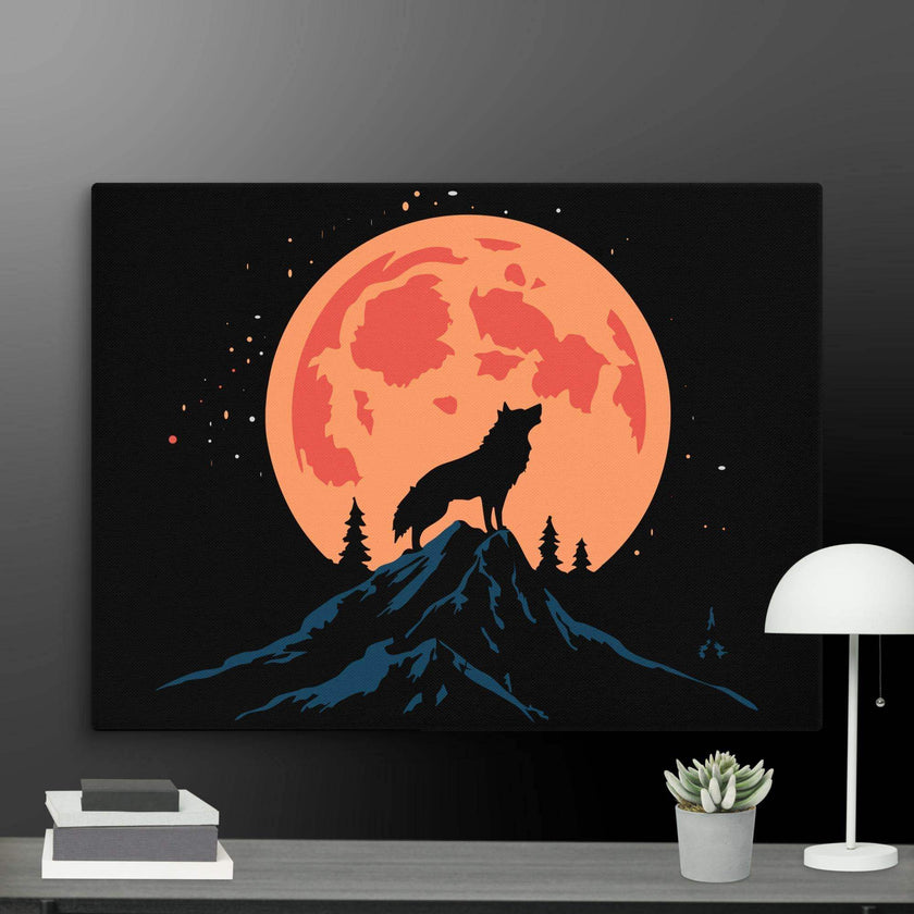 Night Howler-Wolf Wall Art Canvas - STYLISHOUR