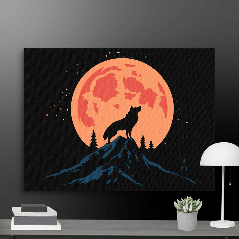 Night Howler-Wolf Wall Art Canvas - STYLISHOUR