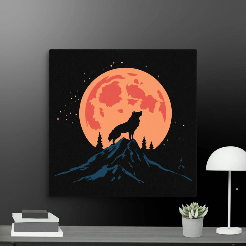Night Howler-Wolf Wall Art Canvas - STYLISHOUR