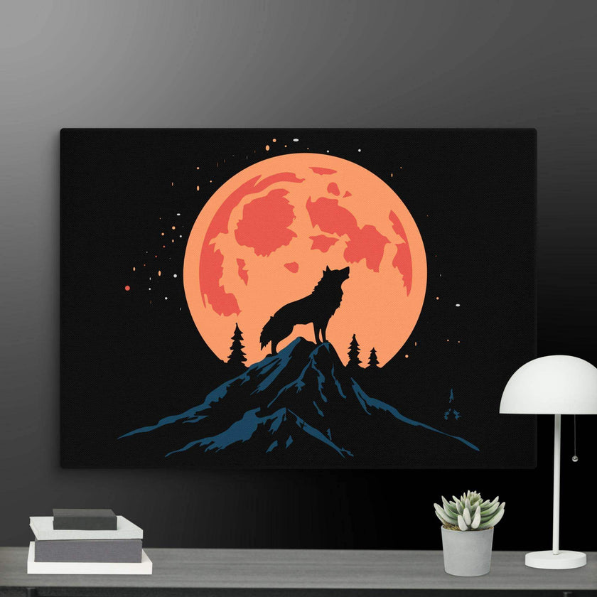 Night Howler-Wolf Wall Art Canvas - STYLISHOUR