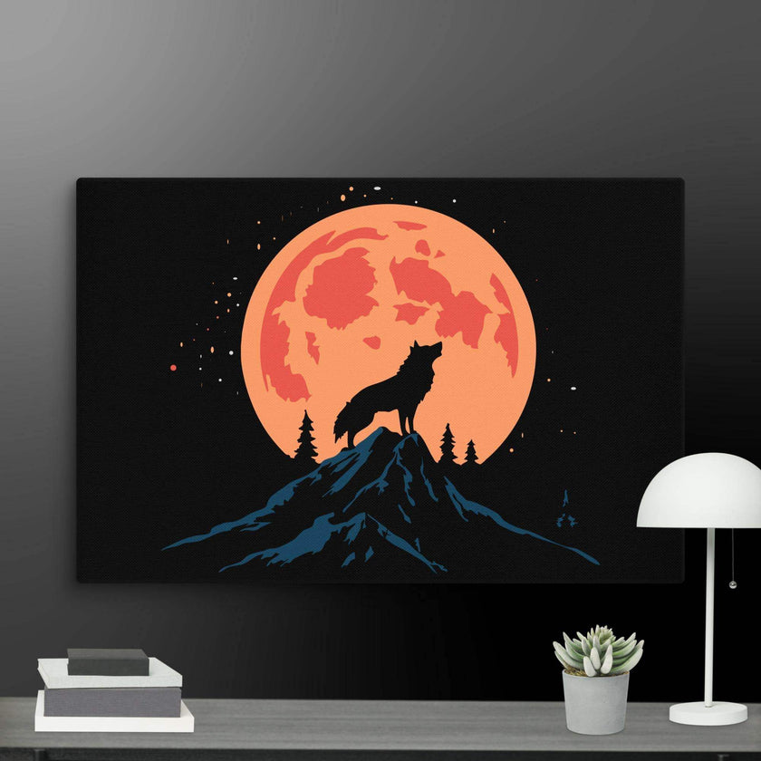 Night Howler-Wolf Wall Art Canvas - STYLISHOUR