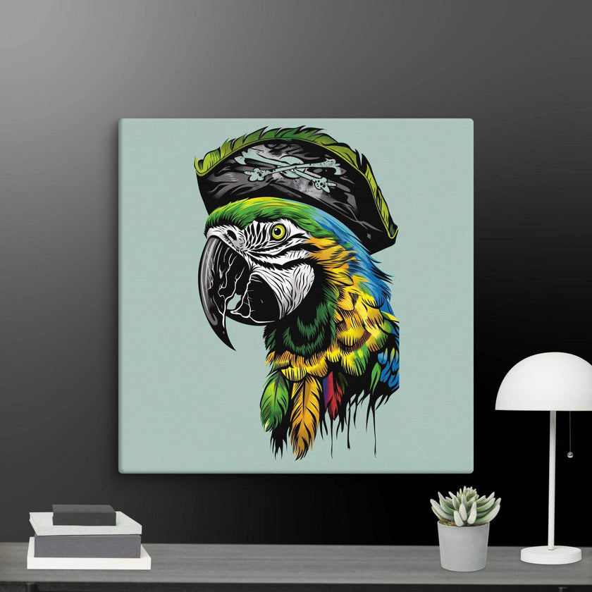 Pirate Macaw Wall Art Canvas - STYLISHOUR