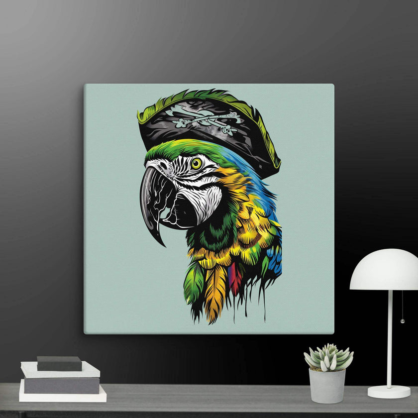 Pirate Macaw Wall Art Canvas - STYLISHOUR