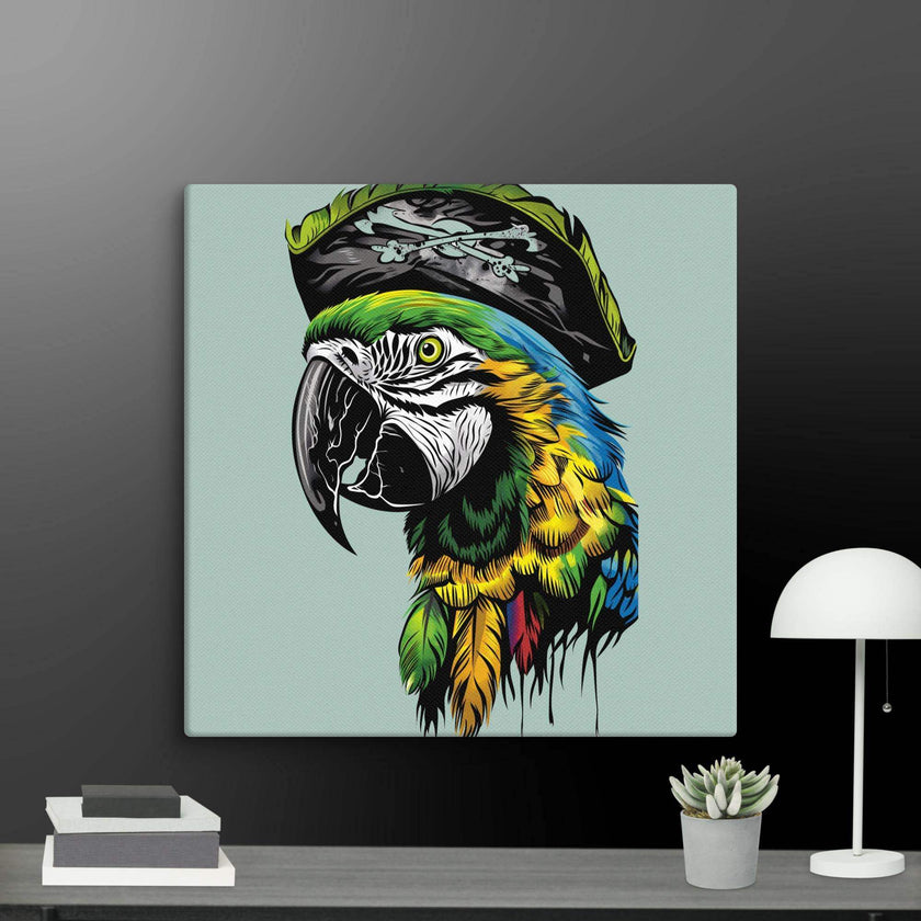 Pirate Macaw Wall Art Canvas - STYLISHOUR