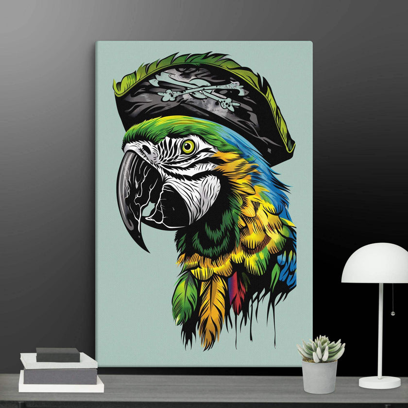Pirate Macaw Wall Art Canvas - STYLISHOUR