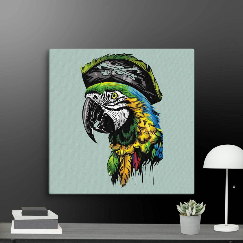 Pirate Macaw Wall Art Canvas - STYLISHOUR