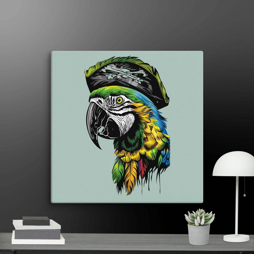 Pirate Macaw Wall Art Canvas - STYLISHOUR