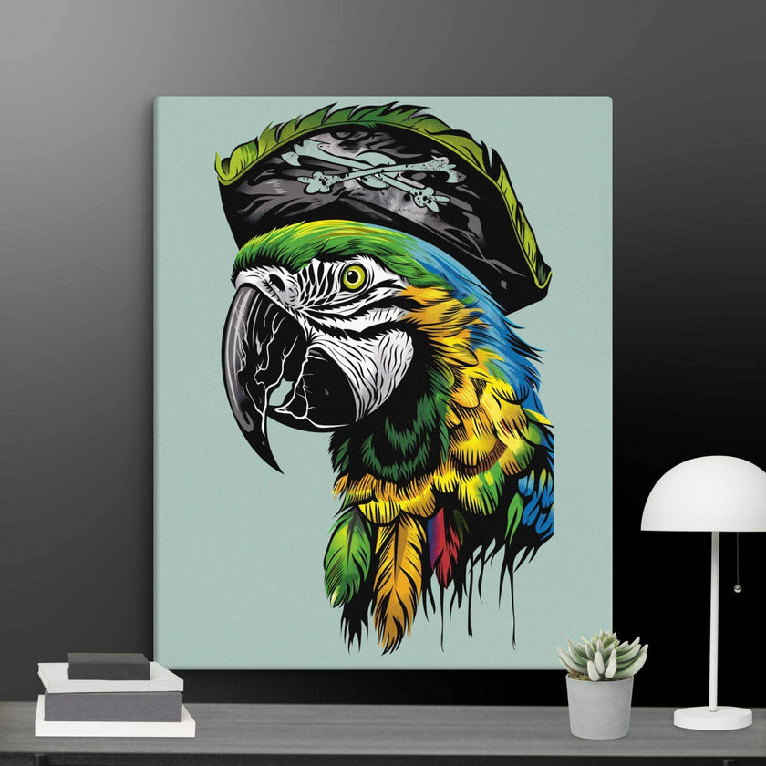 Pirate Macaw Wall Art Canvas - STYLISHOUR