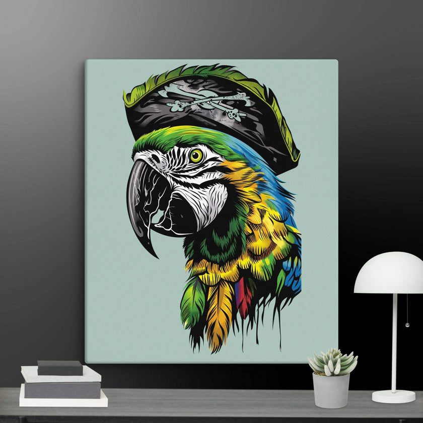 Pirate Macaw Wall Art Canvas - STYLISHOUR