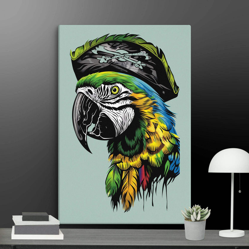 Pirate Macaw Wall Art Canvas - STYLISHOUR