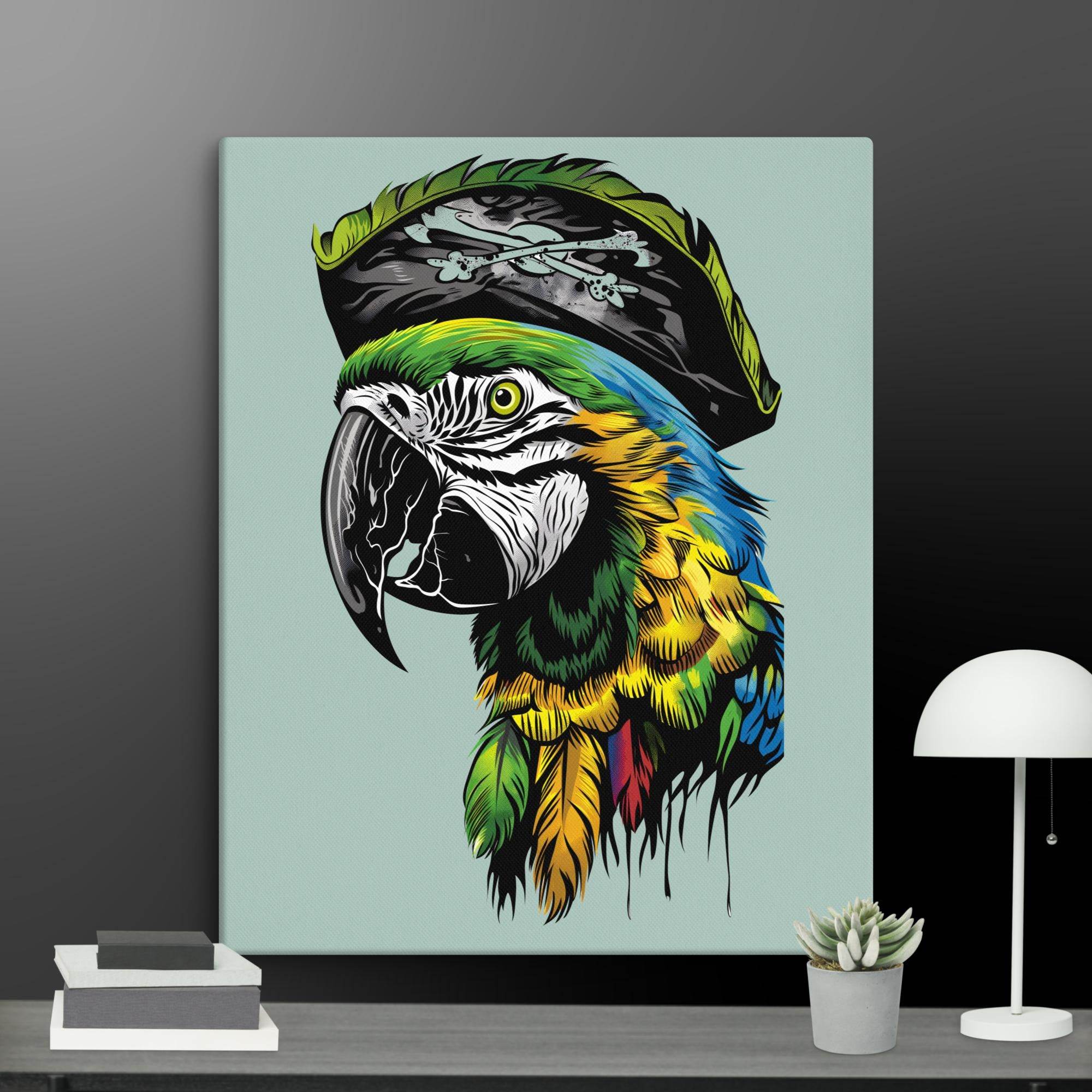 Pirate Macaw Wall Art Canvas - STYLISHOUR
