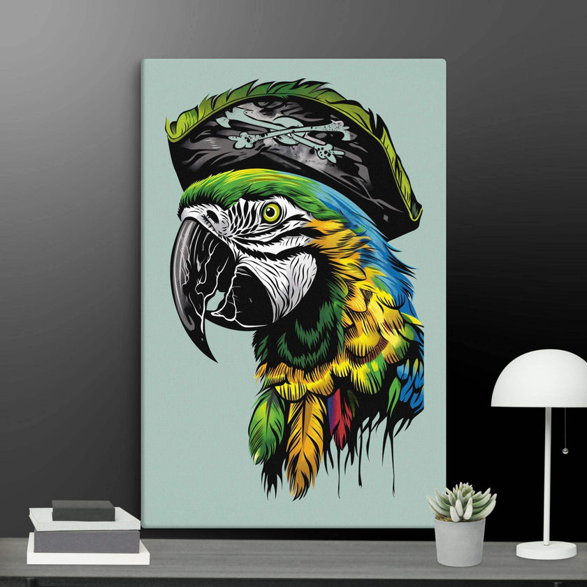 Pirate Macaw Wall Art Canvas - STYLISHOUR