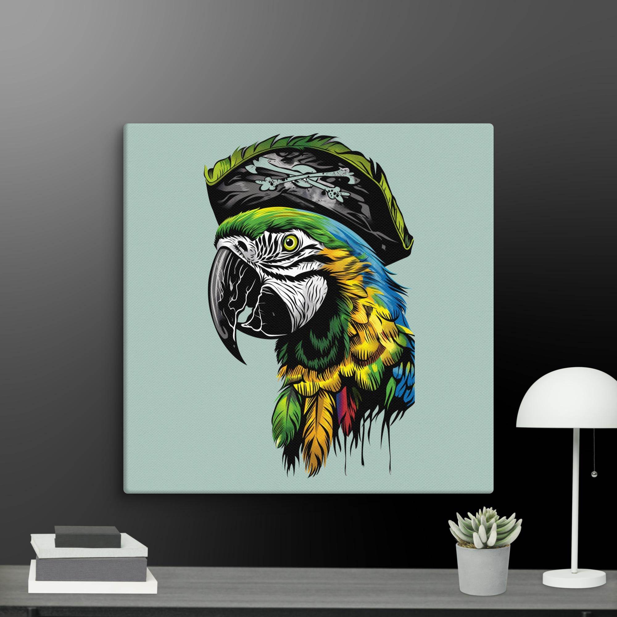 Pirate Macaw Wall Art Canvas - STYLISHOUR