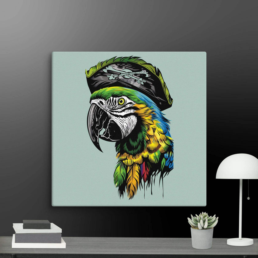Pirate Macaw Wall Art Canvas - STYLISHOUR