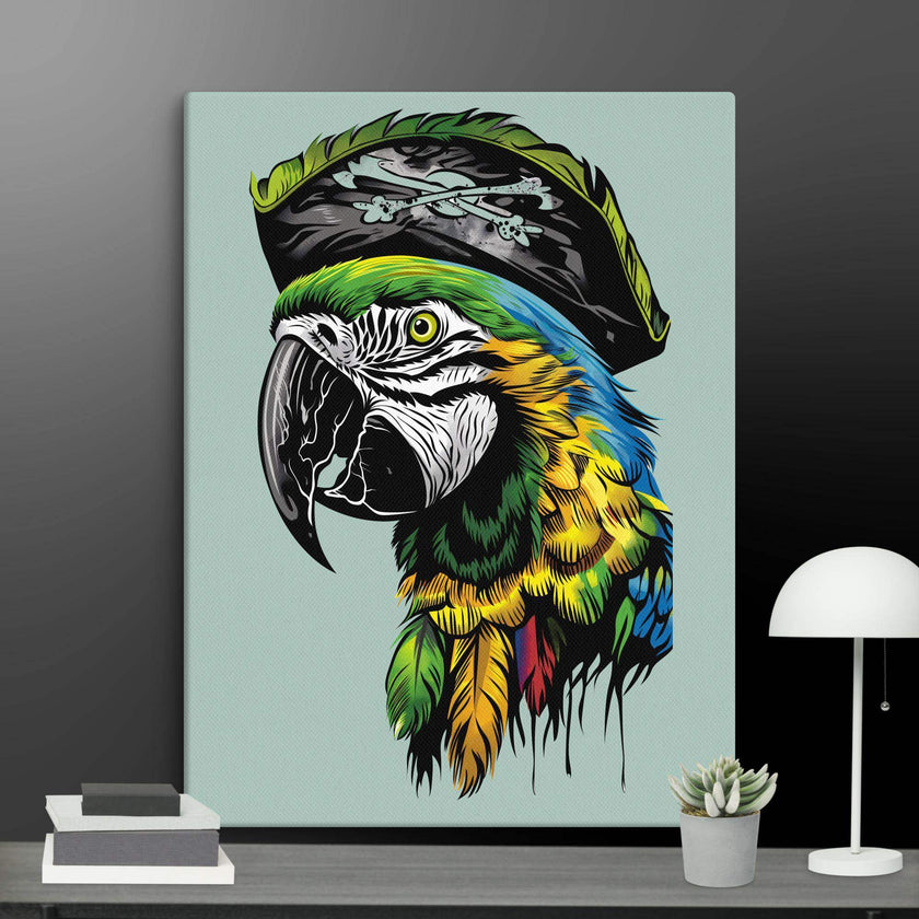 Pirate Macaw Wall Art Canvas - STYLISHOUR