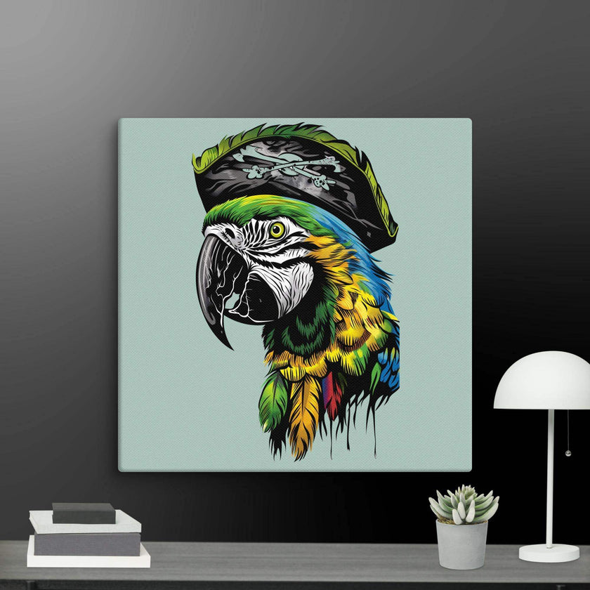 Pirate Macaw Wall Art Canvas - STYLISHOUR