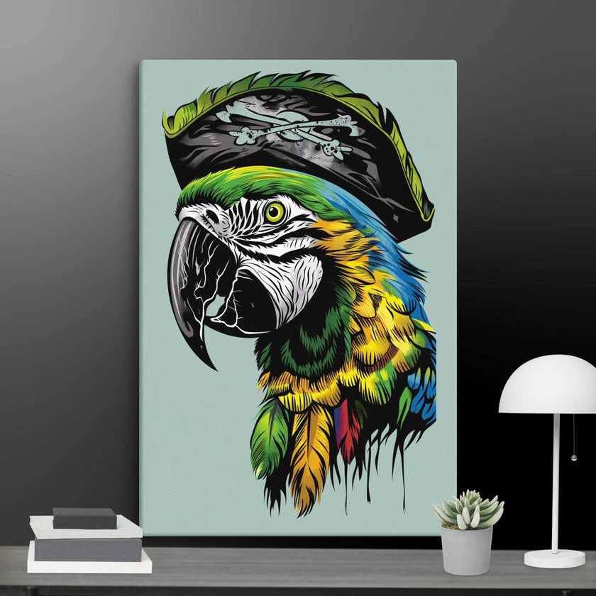 Pirate Macaw Wall Art Canvas - STYLISHOUR
