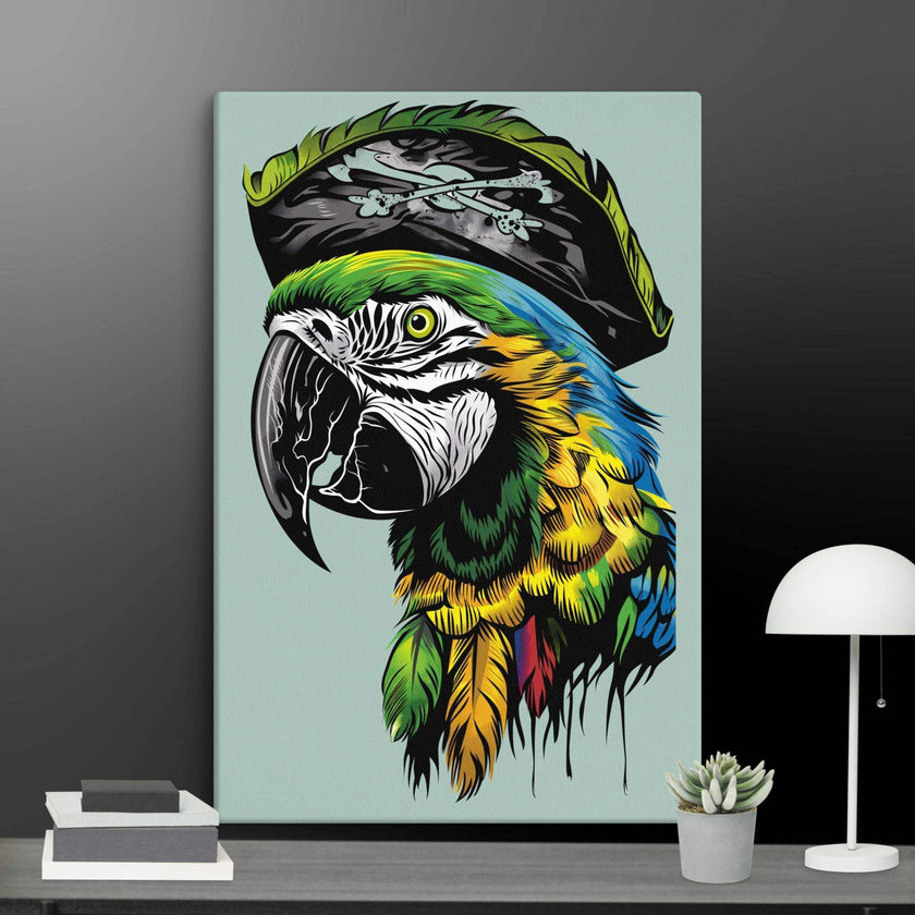 Pirate Macaw Wall Art Canvas - STYLISHOUR