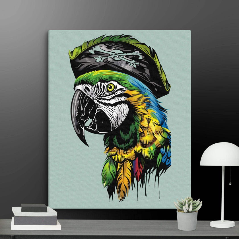 Pirate Macaw Wall Art Canvas - STYLISHOUR