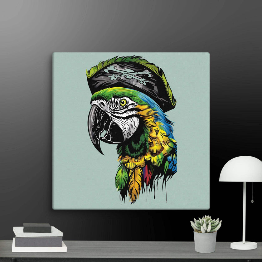 Pirate Macaw Wall Art Canvas - STYLISHOUR