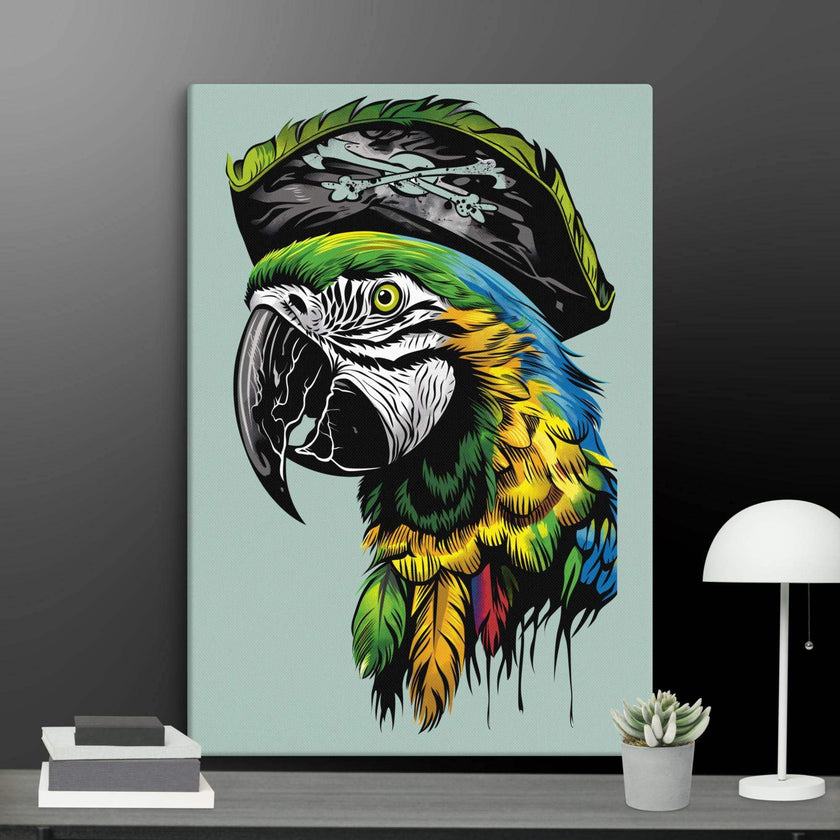Pirate Macaw Wall Art Canvas - STYLISHOUR