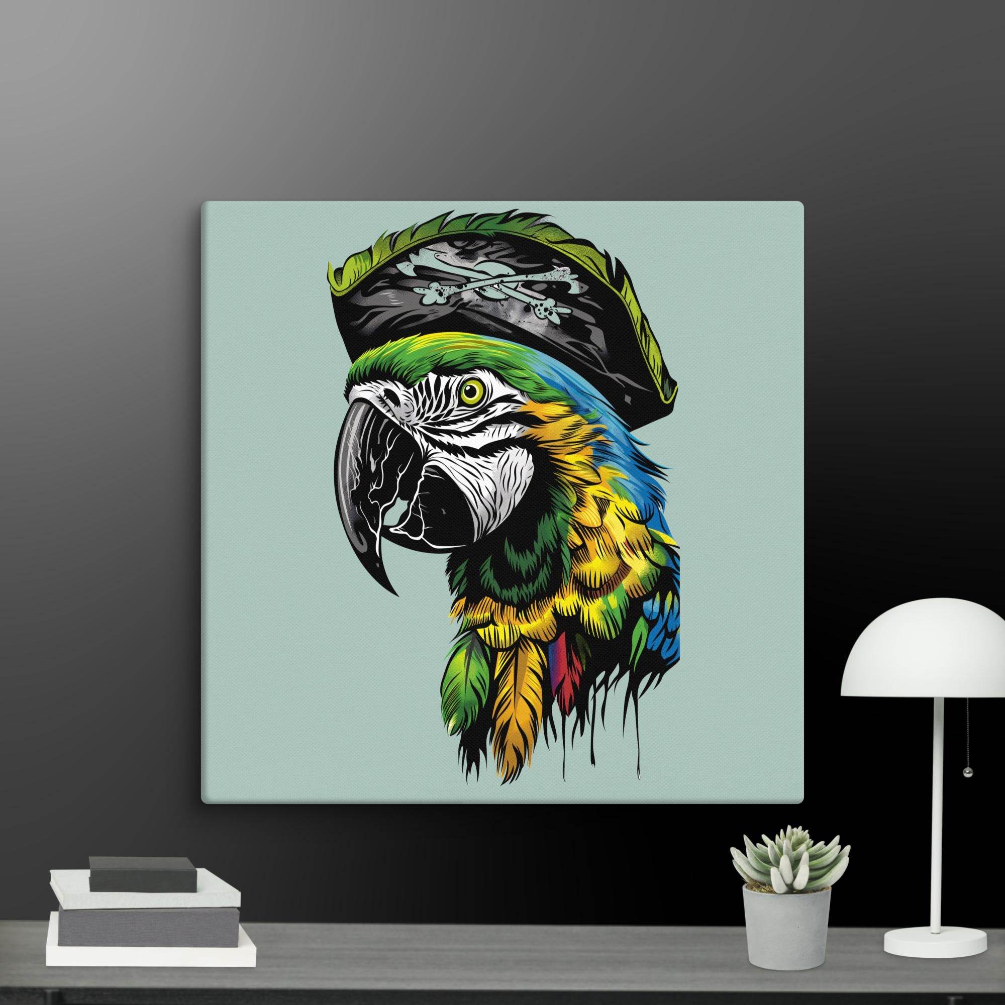 Pirate Macaw Wall Art Canvas - STYLISHOUR