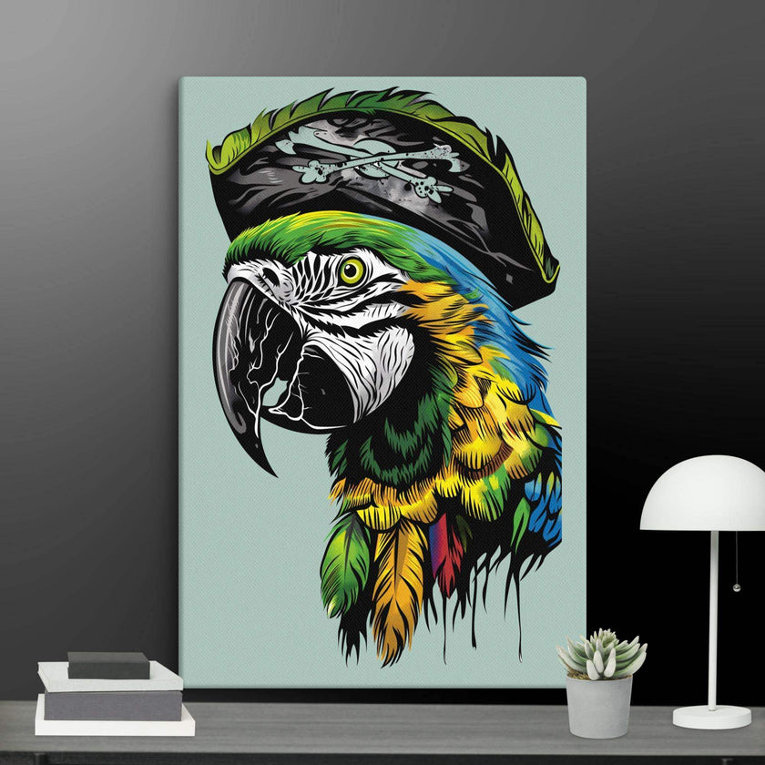 Pirate Macaw Wall Art Canvas - STYLISHOUR