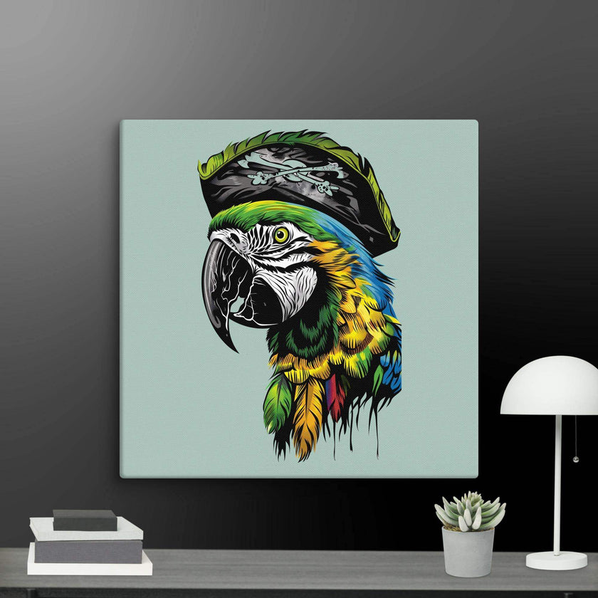 Pirate Macaw Wall Art Canvas - STYLISHOUR