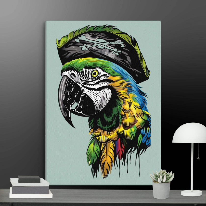 Pirate Macaw Wall Art Canvas - STYLISHOUR
