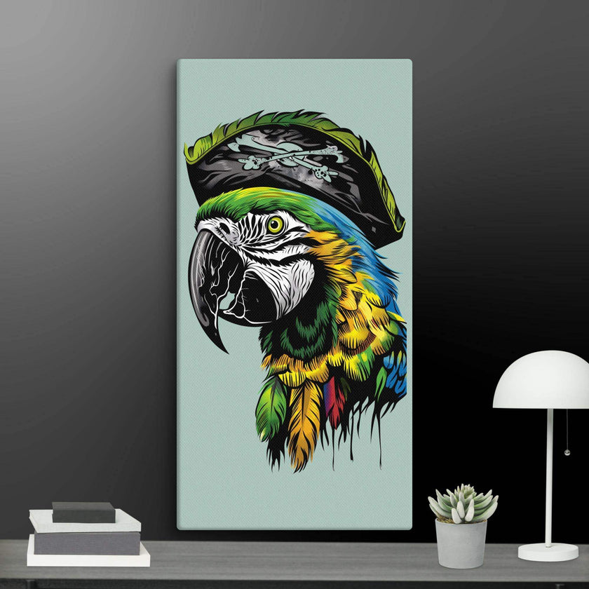 Pirate Macaw Wall Art Canvas - STYLISHOUR