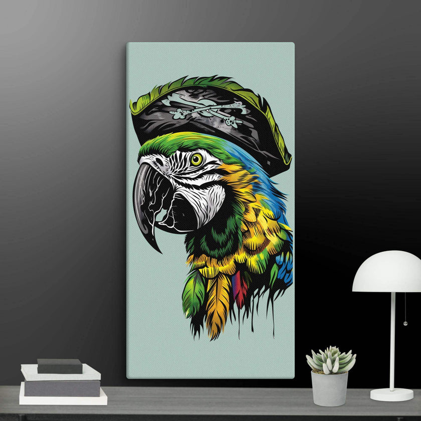 Pirate Macaw Wall Art Canvas - STYLISHOUR