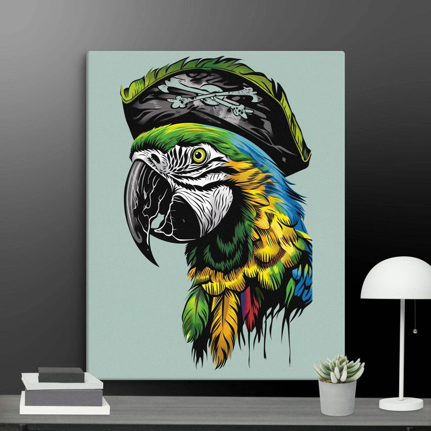 Pirate Macaw Wall Art Canvas - STYLISHOUR