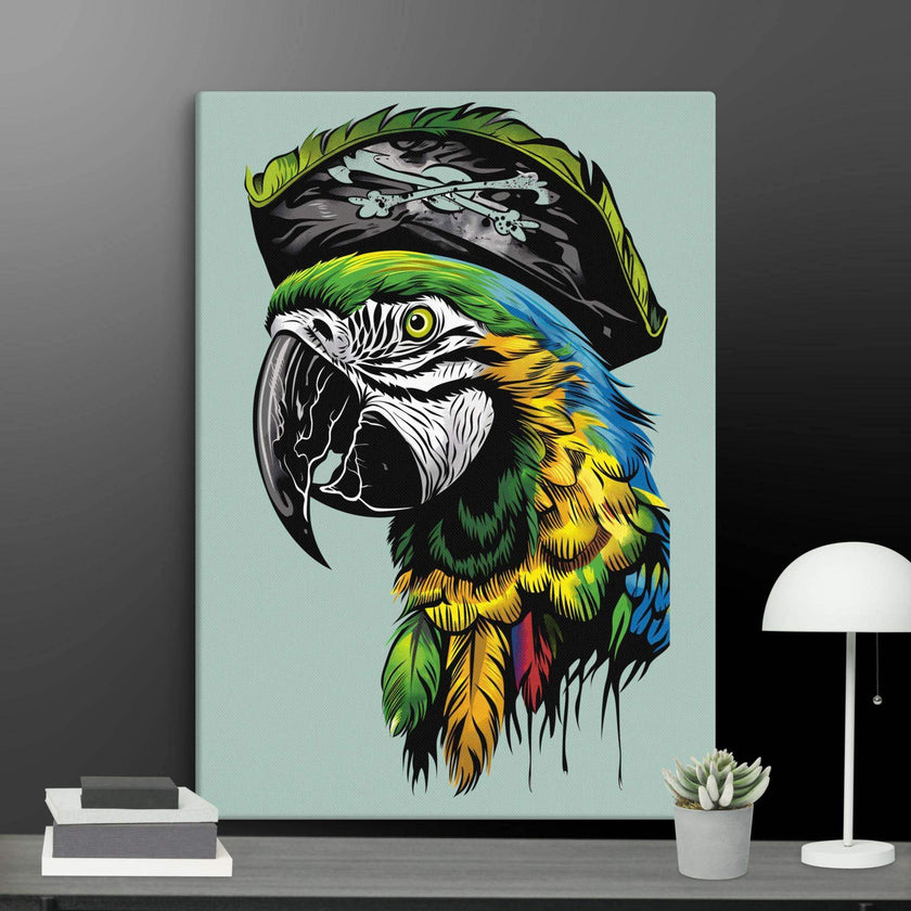 Pirate Macaw Wall Art Canvas - STYLISHOUR