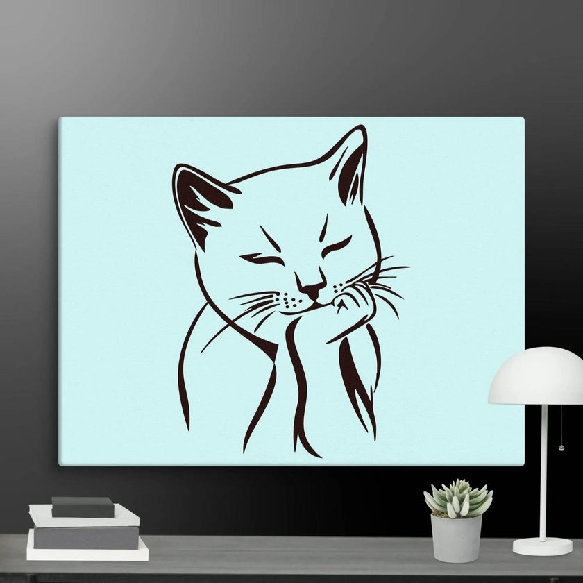 Sleeping Cat Wall Art Canvas - STYLISHOUR