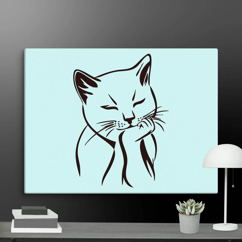 Sleeping Cat Wall Art Canvas - STYLISHOUR