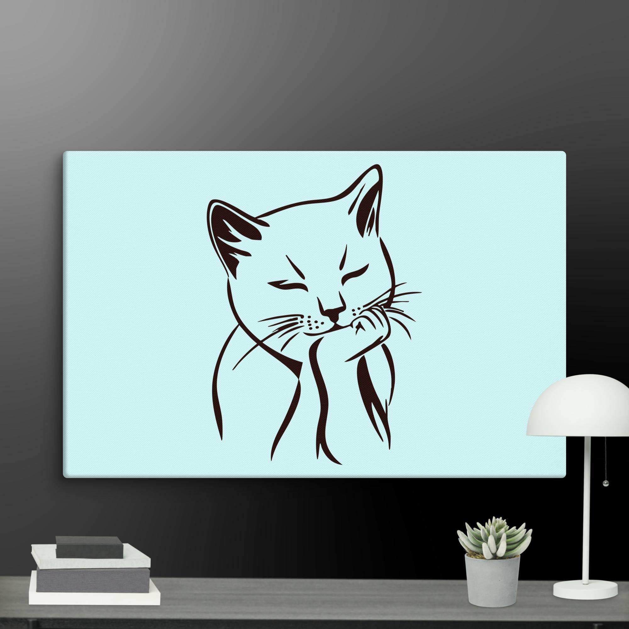 Sleeping Cat Wall Art Canvas - STYLISHOUR