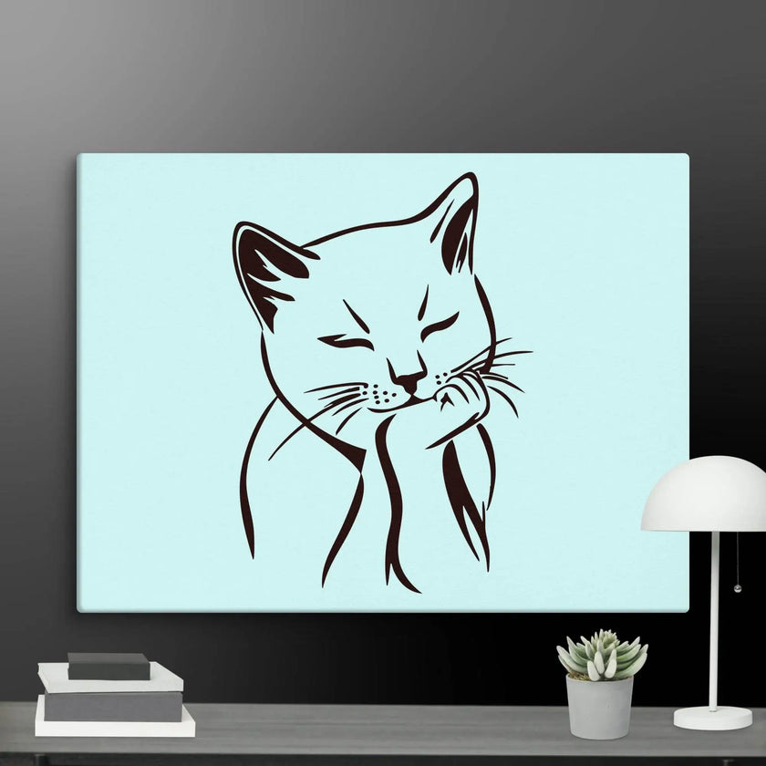 Sleeping Cat Wall Art Canvas - STYLISHOUR