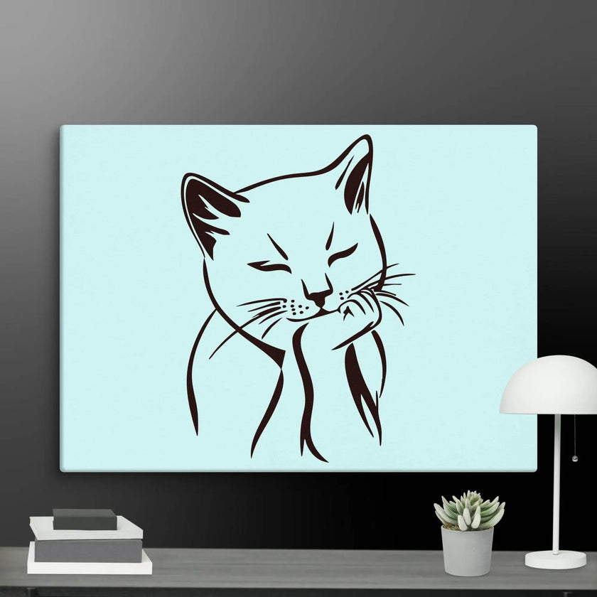 Sleeping Cat Wall Art Canvas - STYLISHOUR