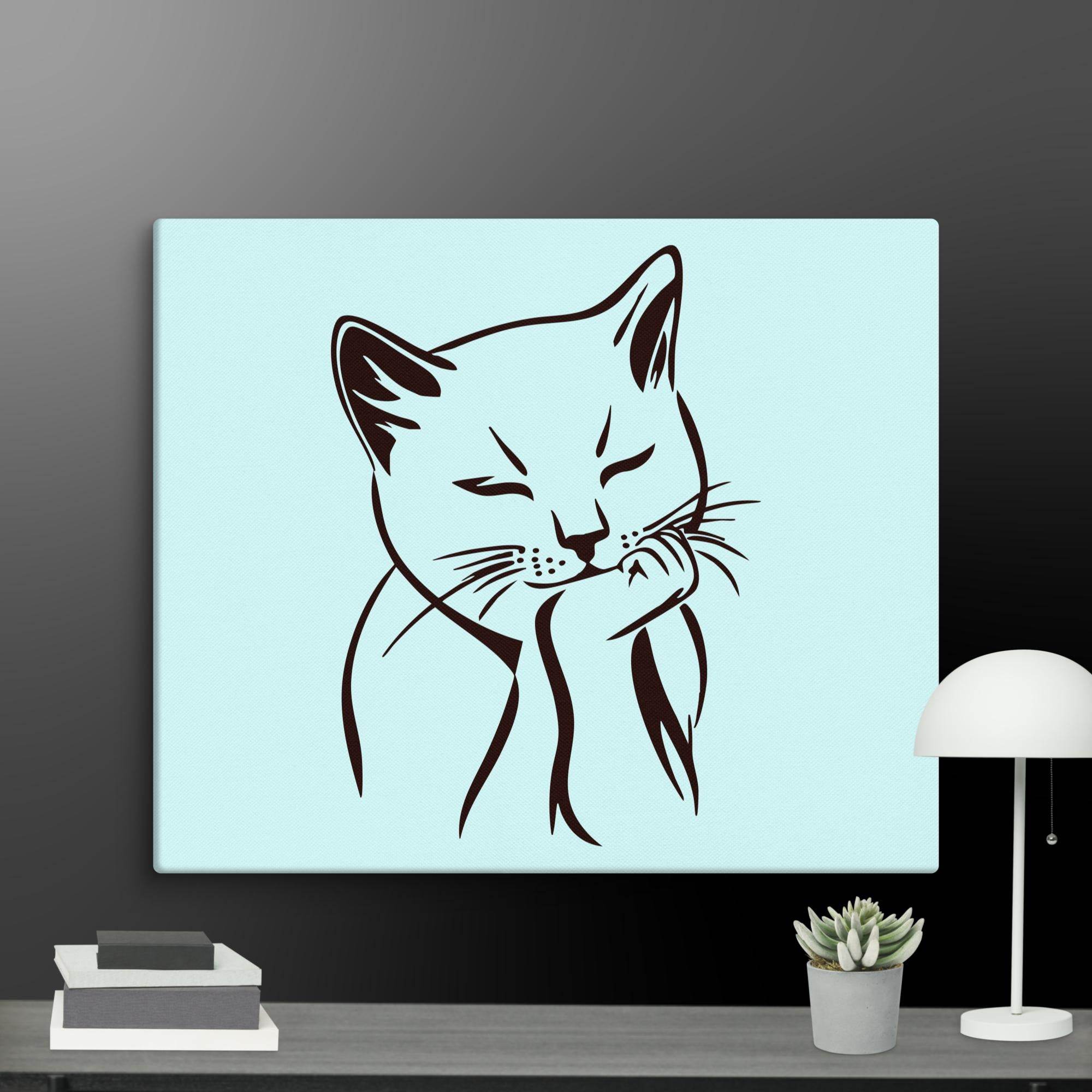 Sleeping Cat Wall Art Canvas - STYLISHOUR